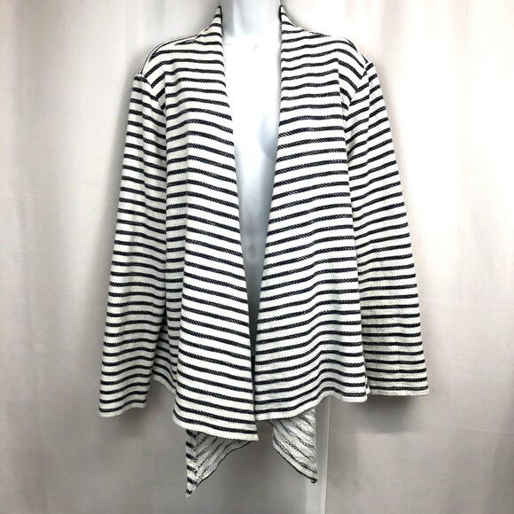 Gap Womens Size XL Blue and White Striped Draped Open Front Cardigan - Picture 1 of 6